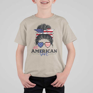 Fourth Of July T Shirt For Kid All American Girl USA Flag Independence Day TS11 Sand Print Your Wear