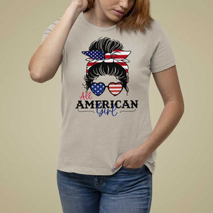 Fourth Of July T Shirt For Women All American Girl USA Flag Independence Day TS11 Sand Print Your Wear