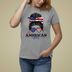 Fourth Of July T Shirt For Women All American Girl USA Flag Independence Day TS11 Sport Gray Print Your Wear