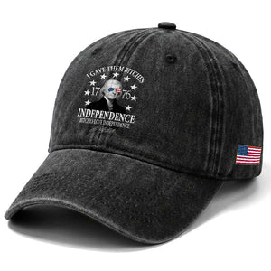 Funny I Gave Them Bitches 1776 Independence Bitches Love Independence Washed Cotton Baseball Cap Thomas Jefferson TS11 Print Your Wear