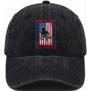 Funny Back Up Terry Put It In Reverse Washed Cotton Baseball Cap Oh Lawd Jesus What Is You Doin TS11 Washed Cap Universal Fit Black Print Your Wear