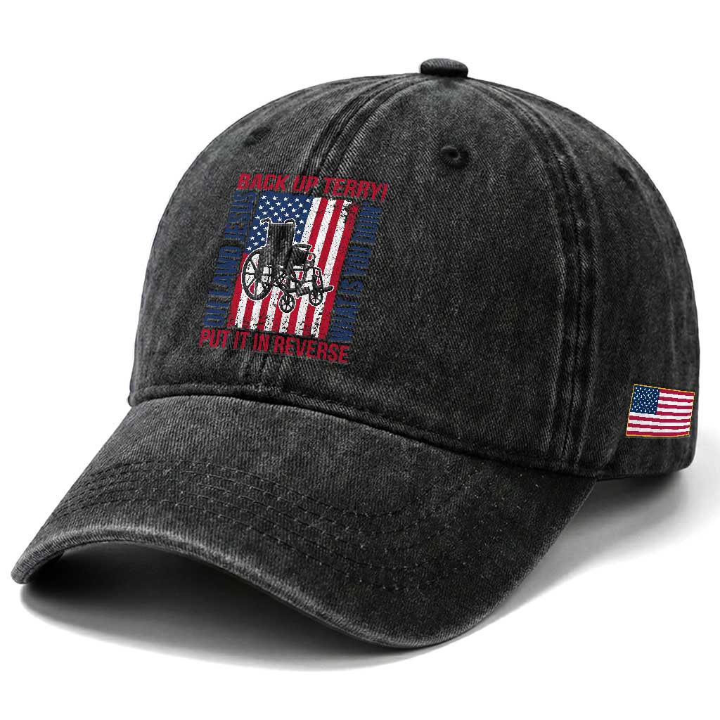 Funny Back Up Terry Put It In Reverse Washed Cotton Baseball Cap Oh Lawd Jesus What Is You Doin TS11 Print Your Wear