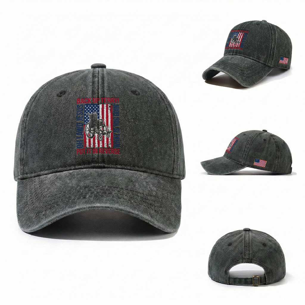 Funny Back Up Terry Put It In Reverse Washed Cotton Baseball Cap Oh Lawd Jesus What Is You Doin TS11 Washed Cap Universal Fit Dark Green Print Your Wear