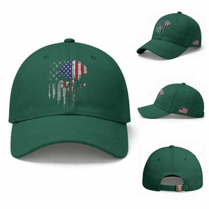 Funny 4th Of July Vintage American Flag Skull Skeleton Baseball Cap TS11 Baseball Cap Universal Fit Irish Green Print Your Wear