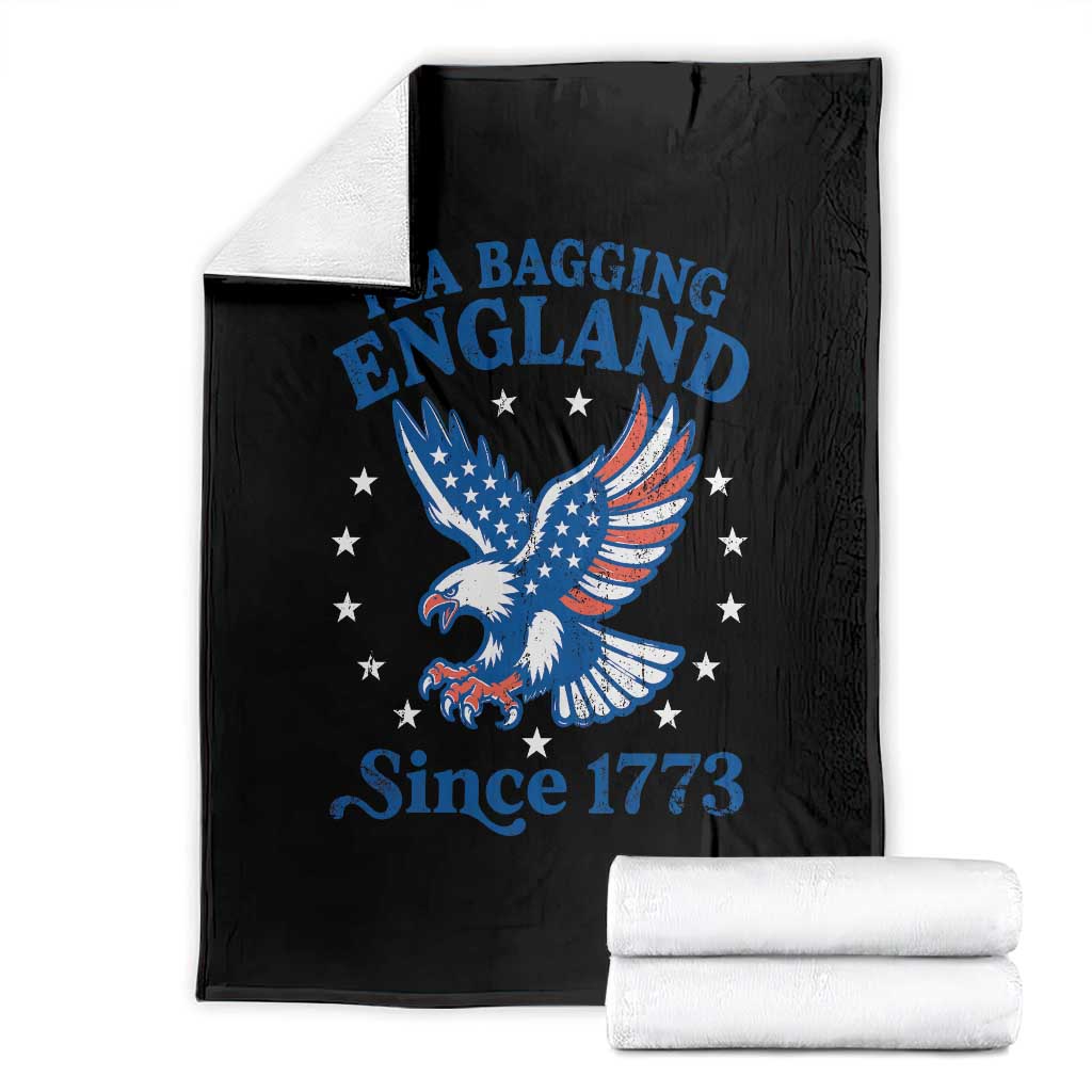Tea Bagging England Since 1773 Throw Blanket Patriotic Eagle 4th of July TS11 Black Print Your Wear