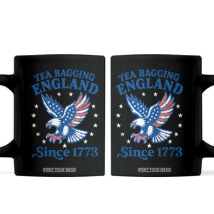 Tea Bagging England Since 1773 Coffee Mug Patriotic Eagle 4th of July TS11 Black Print Your Wear