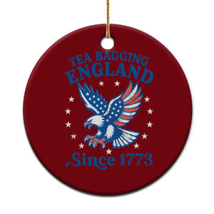 Tea Bagging England Since 1773 Ceramic Ornament Patriotic Eagle 4th of July TS11 1pc Red Print Your Wear
