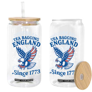 Tea Bagging England Since 1773 Glass Can Patriotic Eagle 4th of July TS11 Print Your Wear