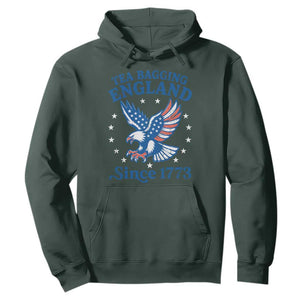 Tea Bagging England Since 1773 Hoodie Patriotic Eagle 4th of July TS11 Dark Forest Green Print Your Wear