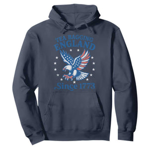 Tea Bagging England Since 1773 Hoodie Patriotic Eagle 4th of July TS11 Navy Print Your Wear