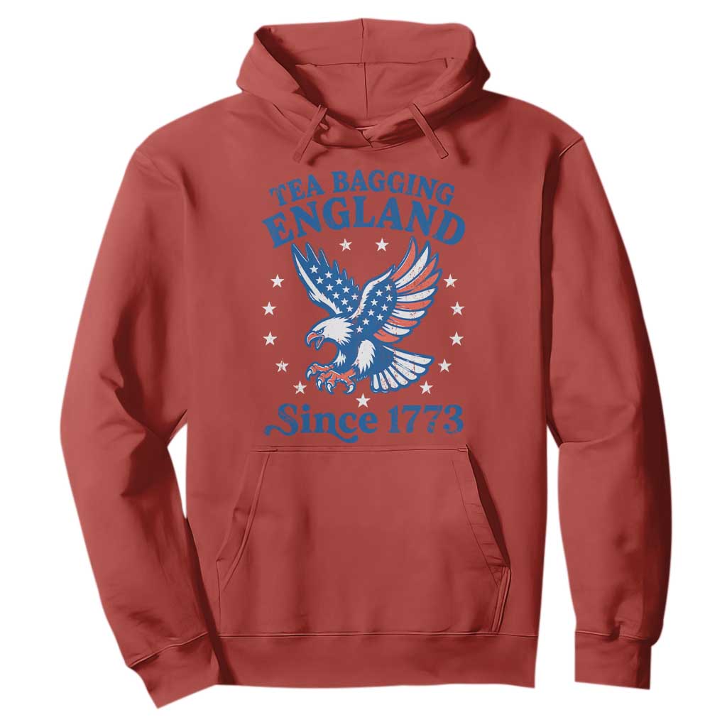 Tea Bagging England Since 1773 Hoodie Patriotic Eagle 4th of July TS11 Red Print Your Wear