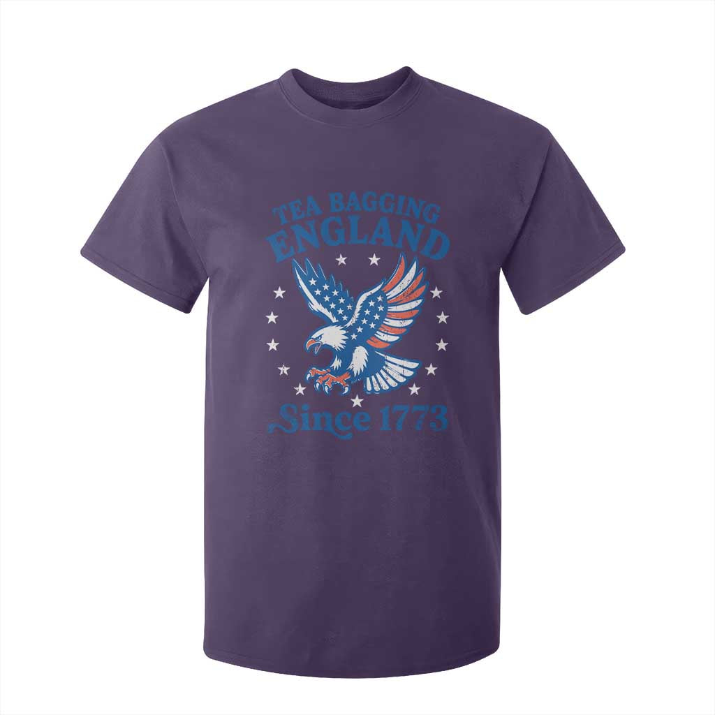 Tea Bagging England Since 1773 T Shirt For Kid Patriotic Eagle 4th of July TS11 Purple Print Your Wear