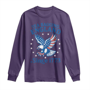 Tea Bagging England Since 1773 Long Sleeve Shirt Patriotic Eagle 4th of July TS11 Purple Print Your Wear
