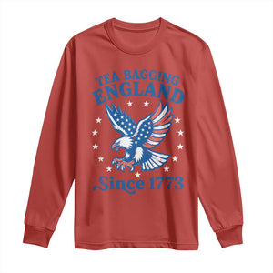 Tea Bagging England Since 1773 Long Sleeve Shirt Patriotic Eagle 4th of July TS11 Red Print Your Wear