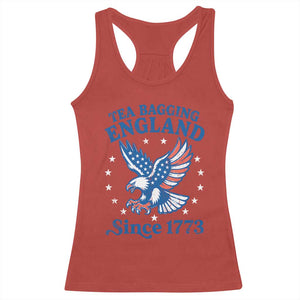 Tea Bagging England Since 1773 Racerback Tank Top Patriotic Eagle 4th of July TS11 Red Print Your Wear