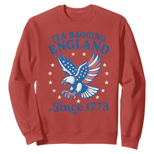 Tea Bagging England Since 1773 Sweatshirt Patriotic Eagle 4th of July TS11 Red Print Your Wear