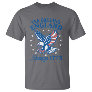 Tea Bagging England Since 1773 T Shirt Patriotic Eagle 4th of July TS11 Charcoal Print Your Wear