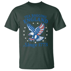 Tea Bagging England Since 1773 T Shirt Patriotic Eagle 4th of July TS11 Dark Forest Green Print Your Wear