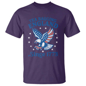 Tea Bagging England Since 1773 T Shirt Patriotic Eagle 4th of July TS11 Purple Print Your Wear