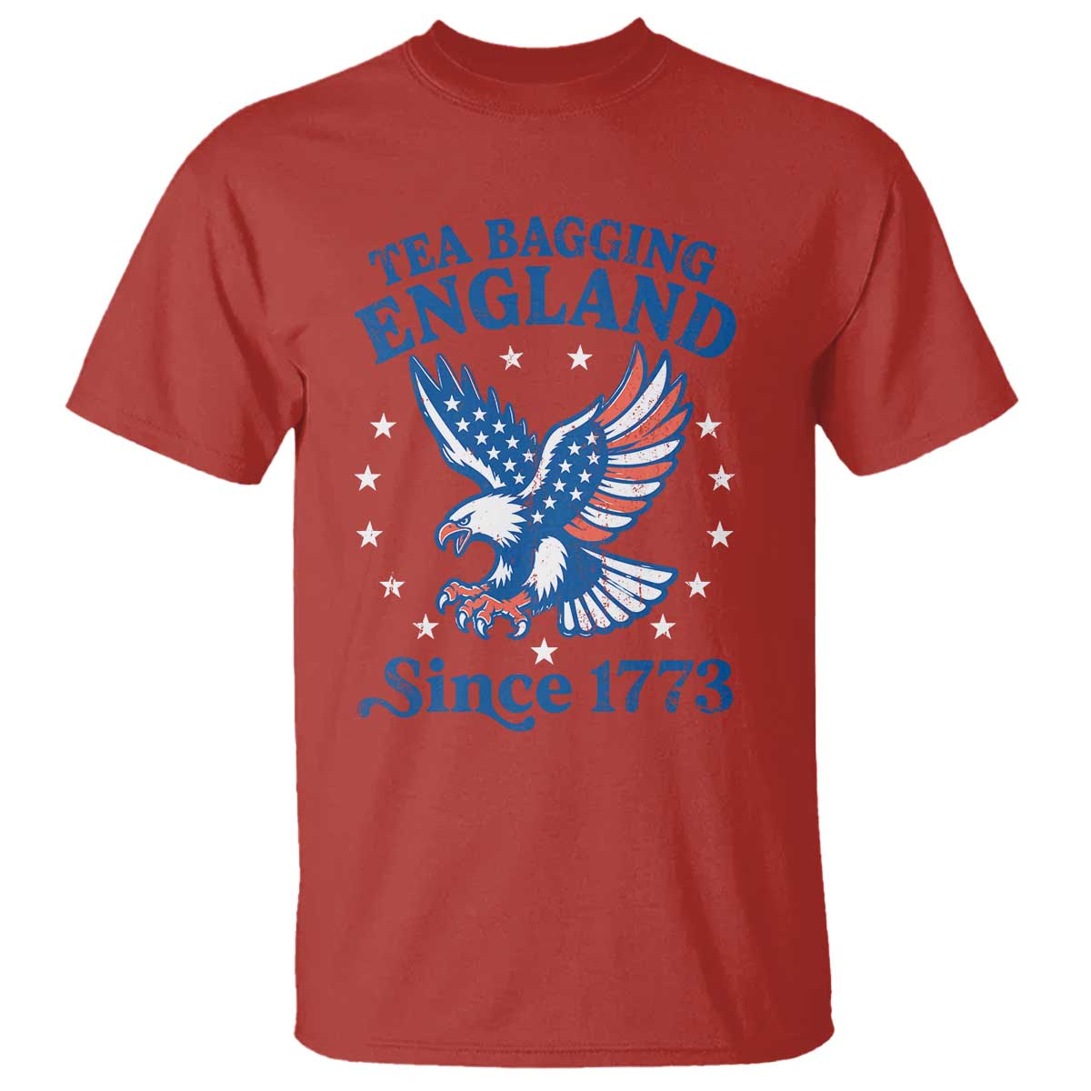 Tea Bagging England Since 1773 T Shirt Patriotic Eagle 4th of July TS11 Red Print Your Wear