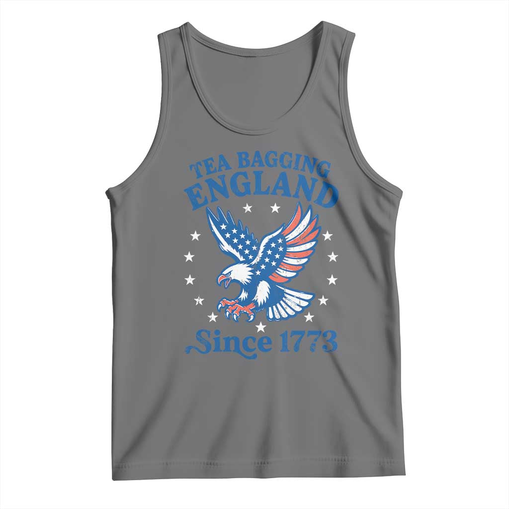 Tea Bagging England Since 1773 Tank Top Patriotic Eagle 4th of July TS11 Black Heather Print Your Wear