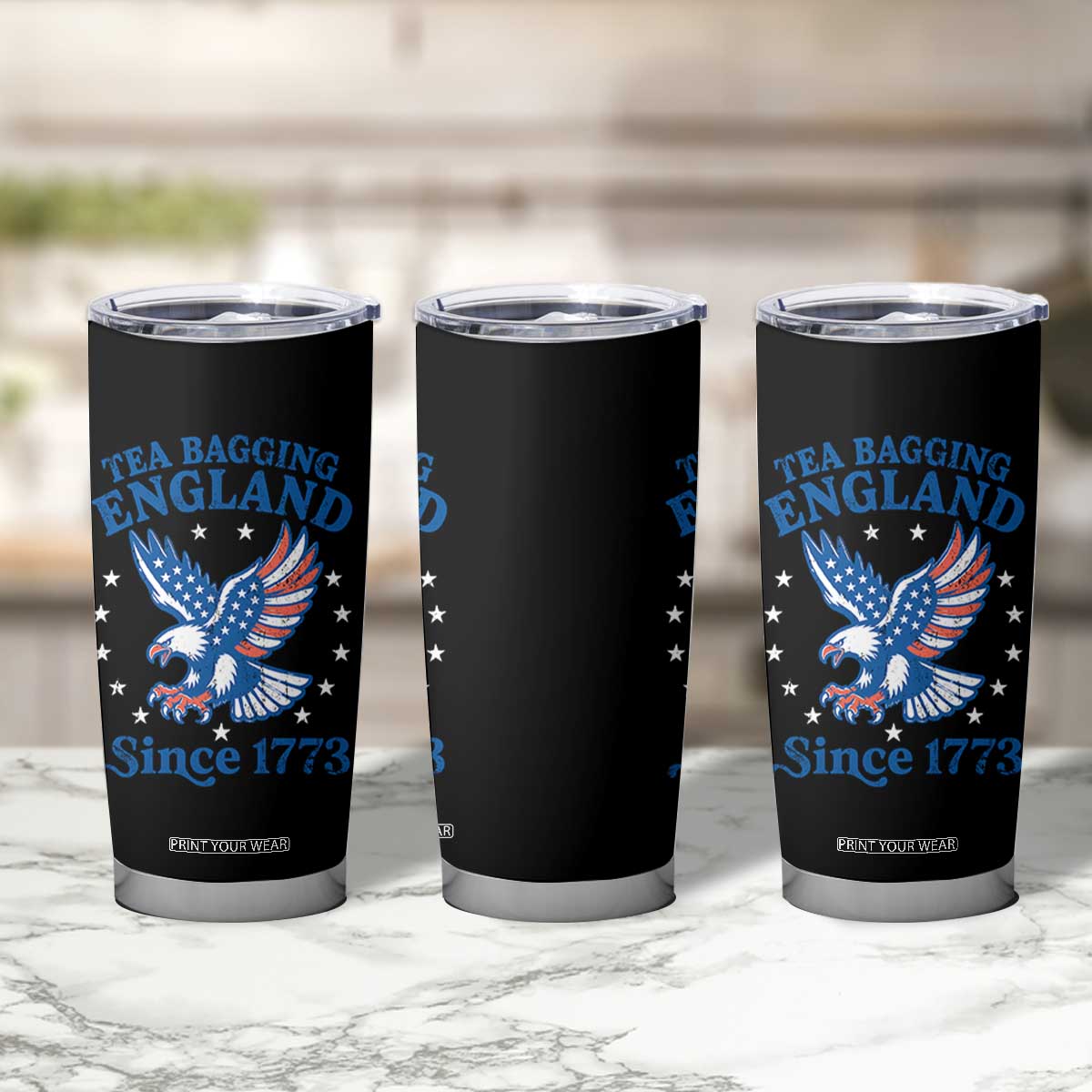 Tea Bagging England Since 1773 Tumbler Cup Patriotic Eagle 4th of July TS11 Print Your Wear