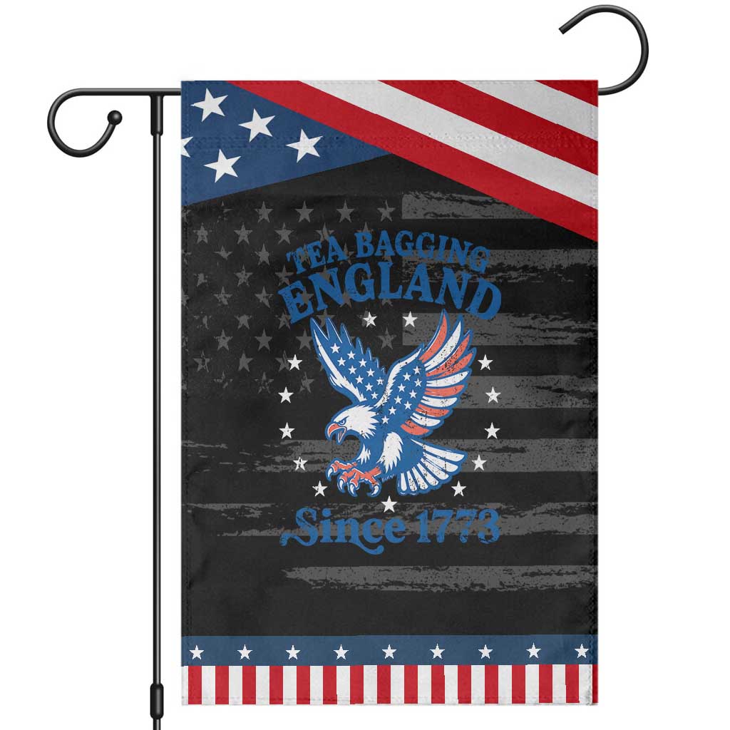 Tea Bagging England Since 1773 Patriotic Garden Flag Patriotic Eagle 4th of July TS11 Distressed Black Blue Print Your Wear