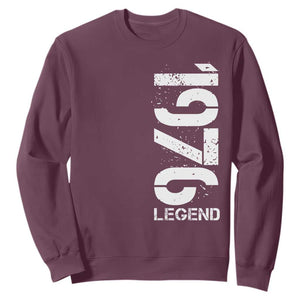 Vintage 1976 Legend Sweatshirt 50th Birthday Gifts Special Milestone TS11 Maroon Print Your Wear