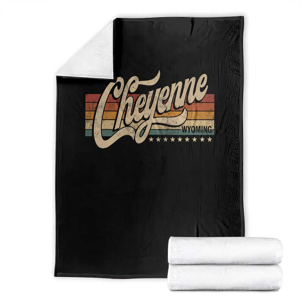 Cheyenne Wyoming Pride Retro Vintage WY State Throw Blanket TS11 Black Print Your Wear