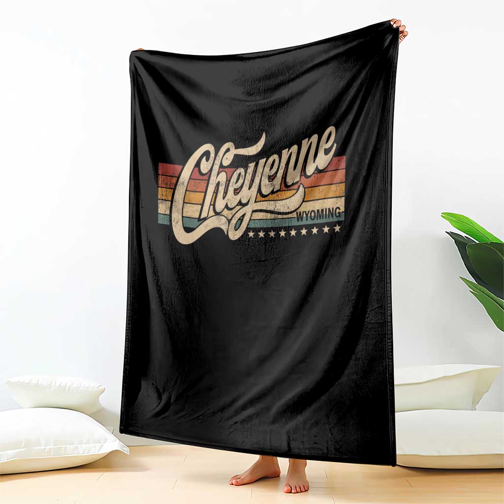 Cheyenne Wyoming Pride Retro Vintage WY State Throw Blanket TS11 Print Your Wear