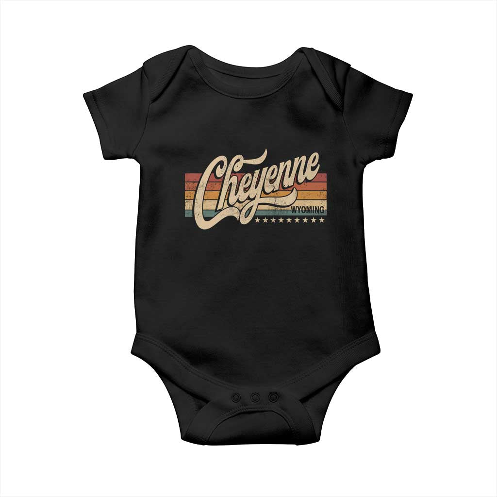 Cheyenne Wyoming Pride Retro Vintage WY State Baby Onesie TS11 Black Print Your Wear