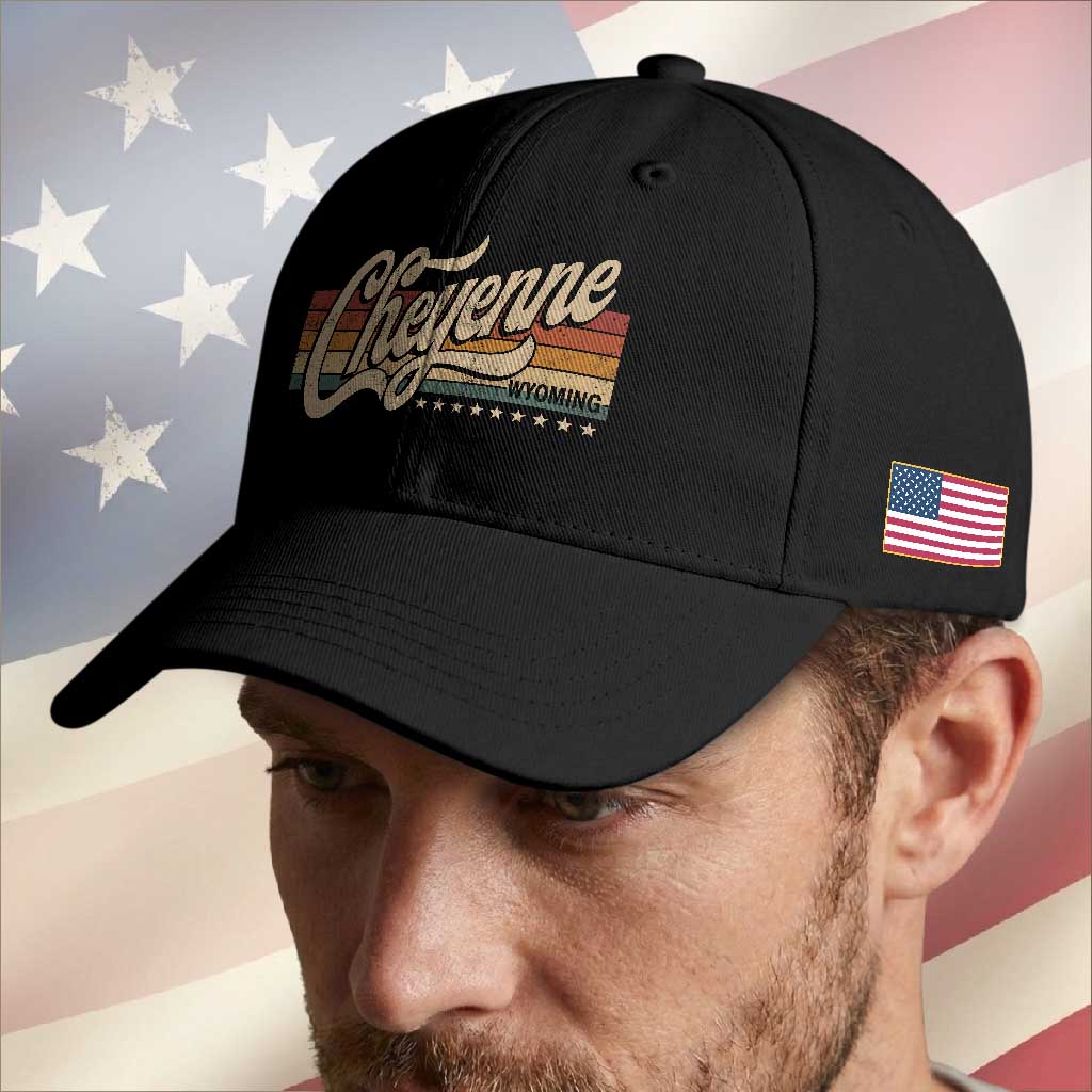 Cheyenne Wyoming Pride Retro Vintage WY State Baseball Cap TS11 Print Your Wear