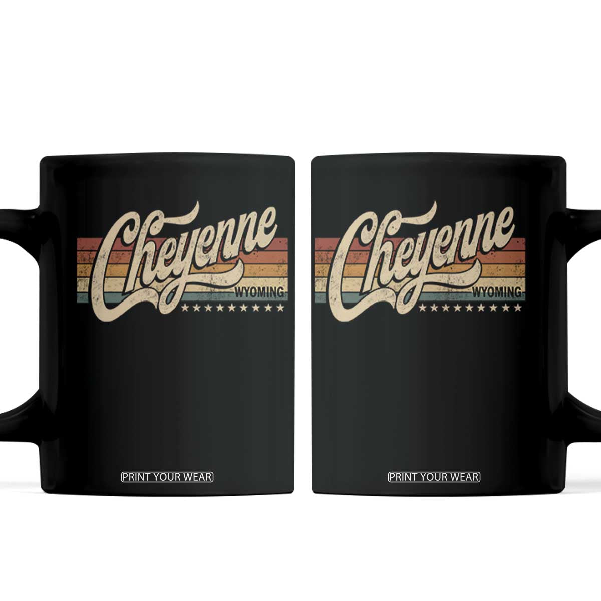 Cheyenne Wyoming Pride Retro Vintage WY State Coffee Mug TS11 Black Print Your Wear