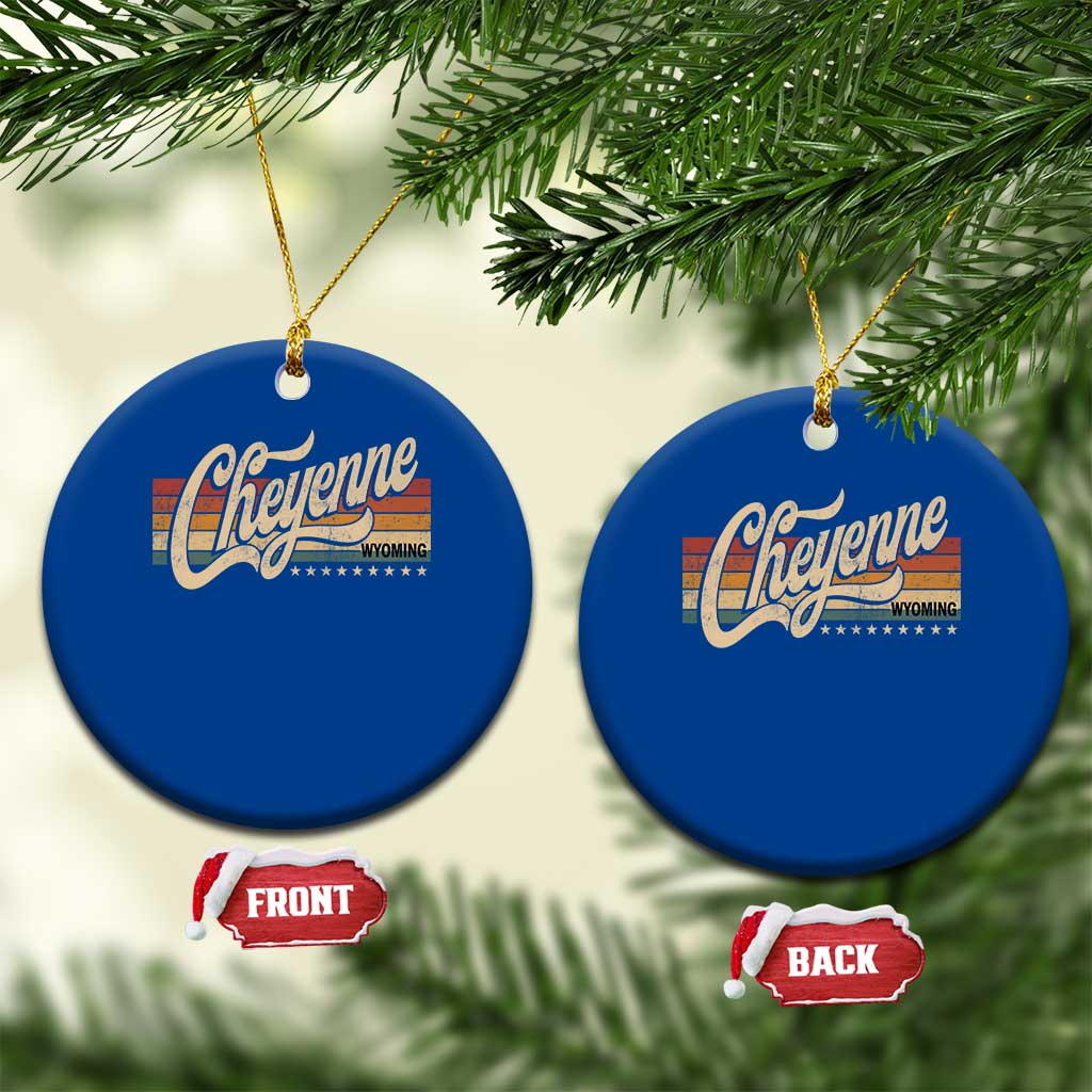 Cheyenne Wyoming Pride Retro Vintage WY State Ceramic Ornament TS11 1pc Blue Print Your Wear