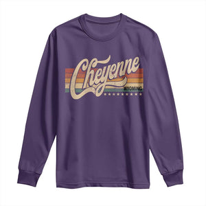Cheyenne Wyoming Pride Retro Vintage WY State Long Sleeve Shirt TS11 Purple Print Your Wear