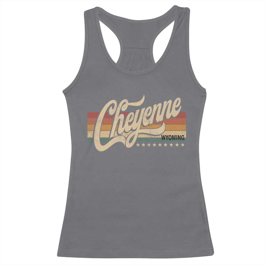 Cheyenne Wyoming Pride Retro Vintage WY State Racerback Tank Top TS11 Charcoal Print Your Wear