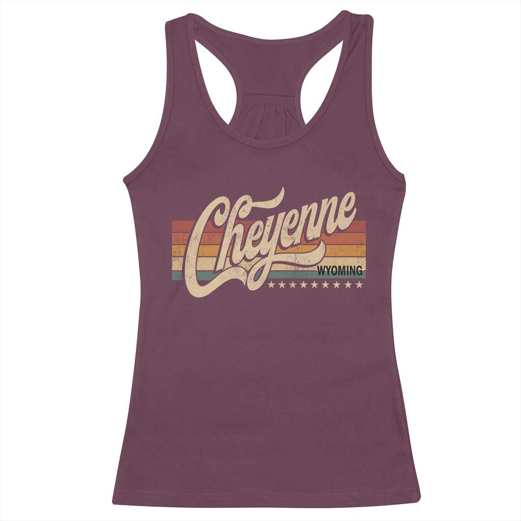 Cheyenne Wyoming Pride Retro Vintage WY State Racerback Tank Top TS11 Maroon Print Your Wear