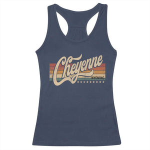 Cheyenne Wyoming Pride Retro Vintage WY State Racerback Tank Top TS11 Navy Print Your Wear