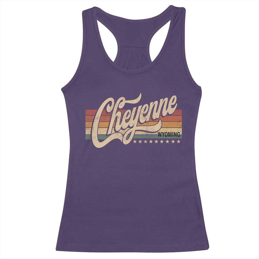 Cheyenne Wyoming Pride Retro Vintage WY State Racerback Tank Top TS11 Purple Print Your Wear
