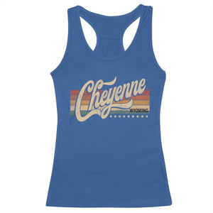 Cheyenne Wyoming Pride Retro Vintage WY State Racerback Tank Top TS11 Royal Blue Print Your Wear