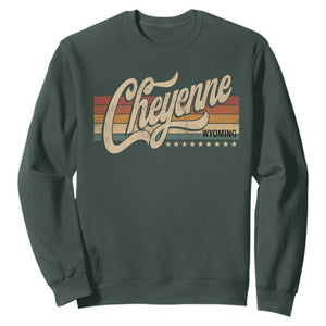 Cheyenne Wyoming Pride Retro Vintage WY State Sweatshirt TS11 Dark Forest Green Print Your Wear