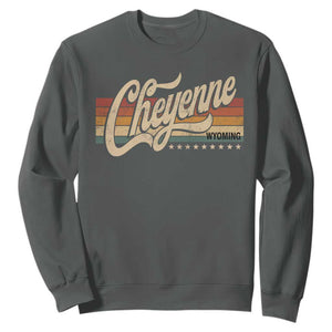 Cheyenne Wyoming Pride Retro Vintage WY State Sweatshirt TS11 Dark Heather Print Your Wear
