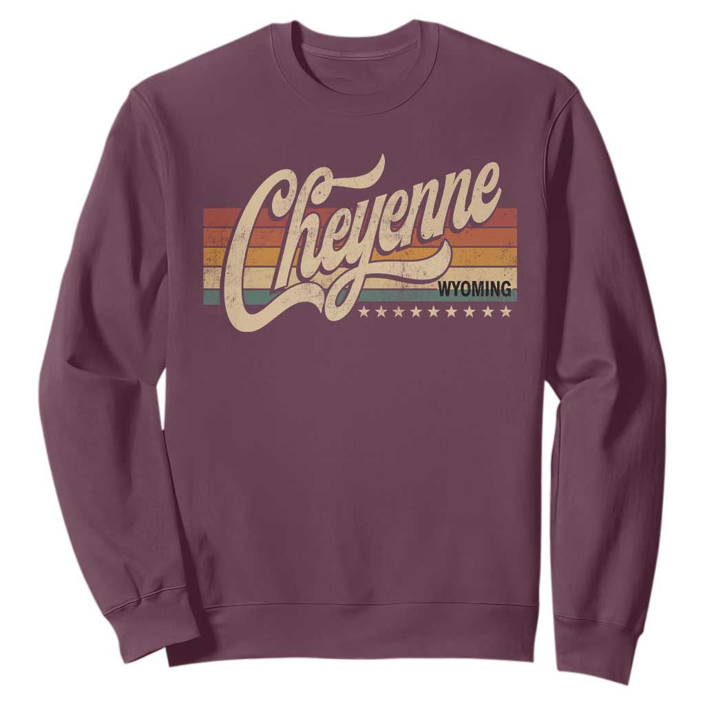 Cheyenne Wyoming Pride Retro Vintage WY State Sweatshirt TS11 Maroon Print Your Wear