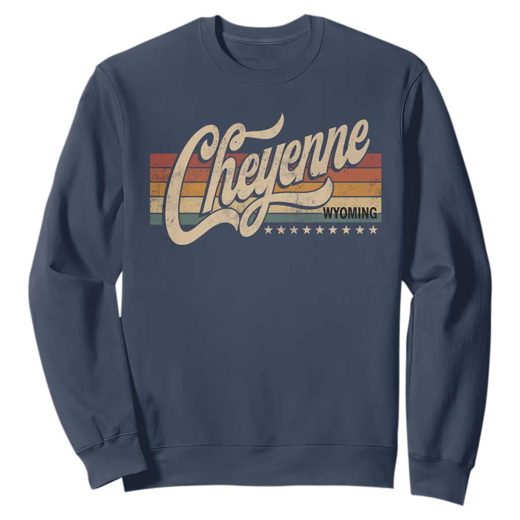 Cheyenne Wyoming Pride Retro Vintage WY State Sweatshirt TS11 Navy Print Your Wear