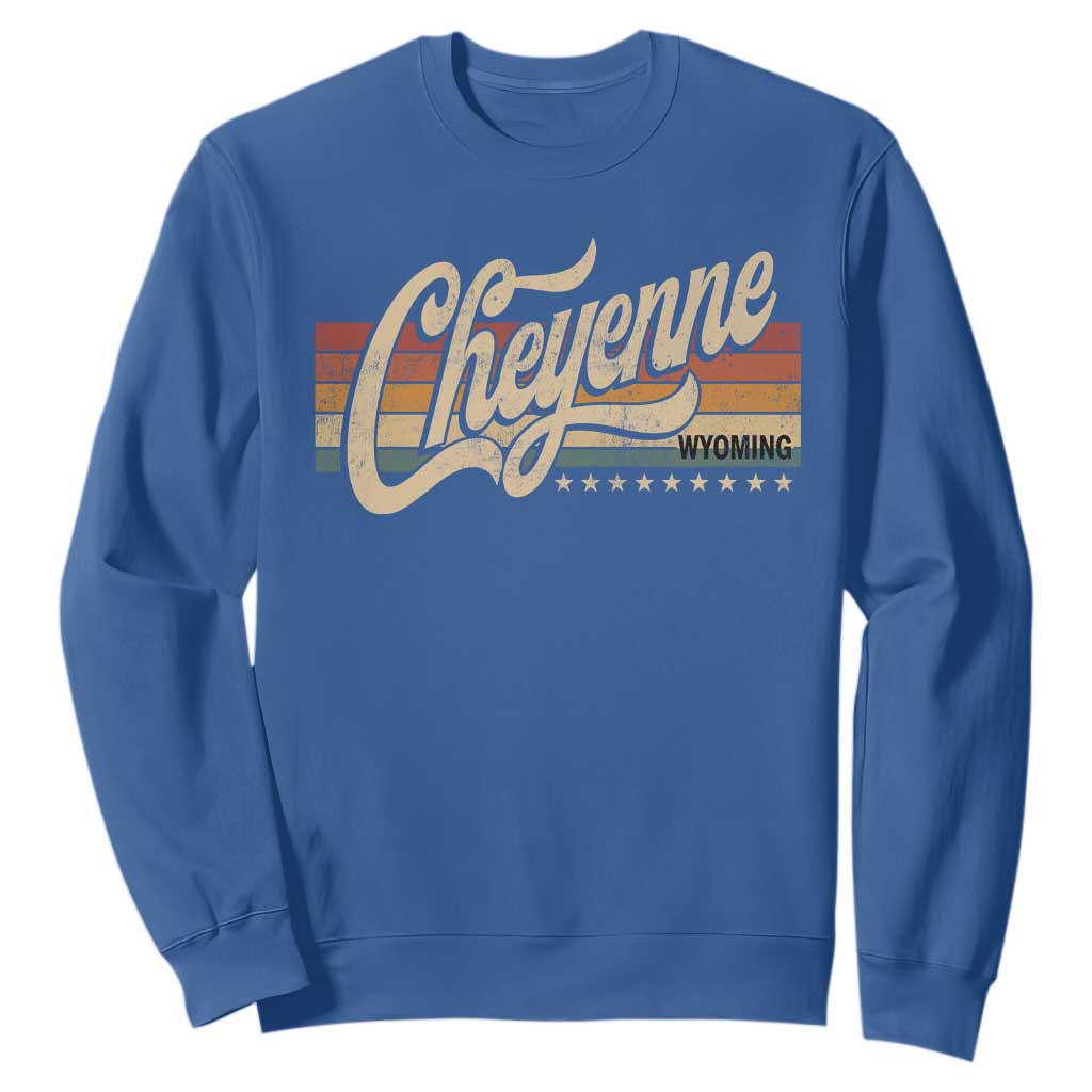 Cheyenne Wyoming Pride Retro Vintage WY State Sweatshirt TS11 Royal Blue Print Your Wear