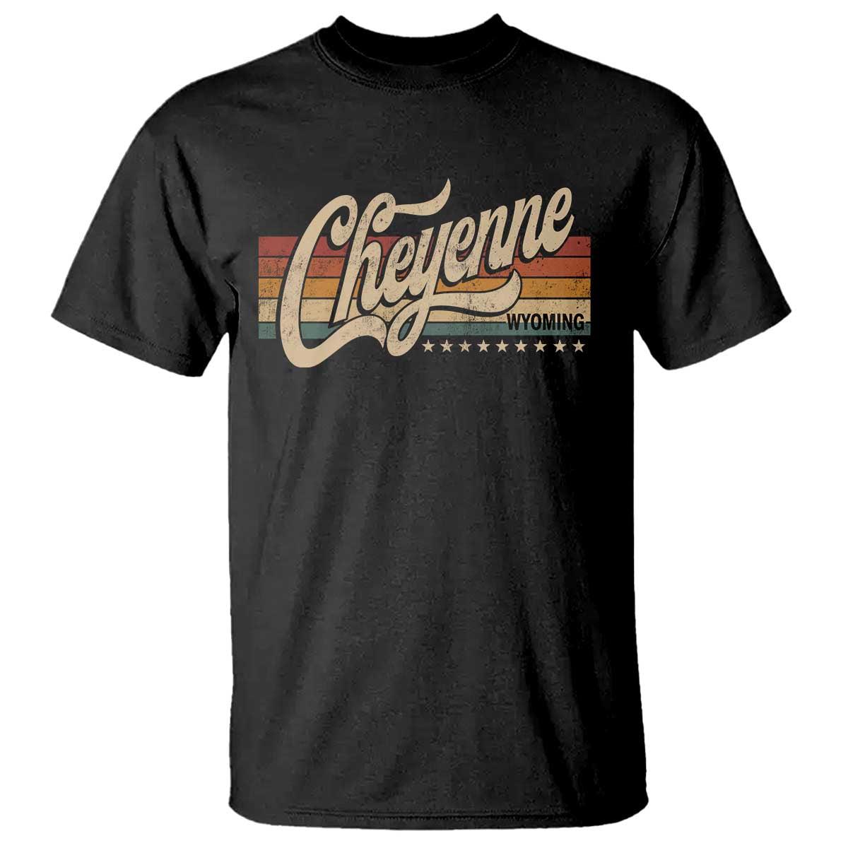 Cheyenne Wyoming Pride Retro Vintage WY State T Shirt TS11 Black Print Your Wear