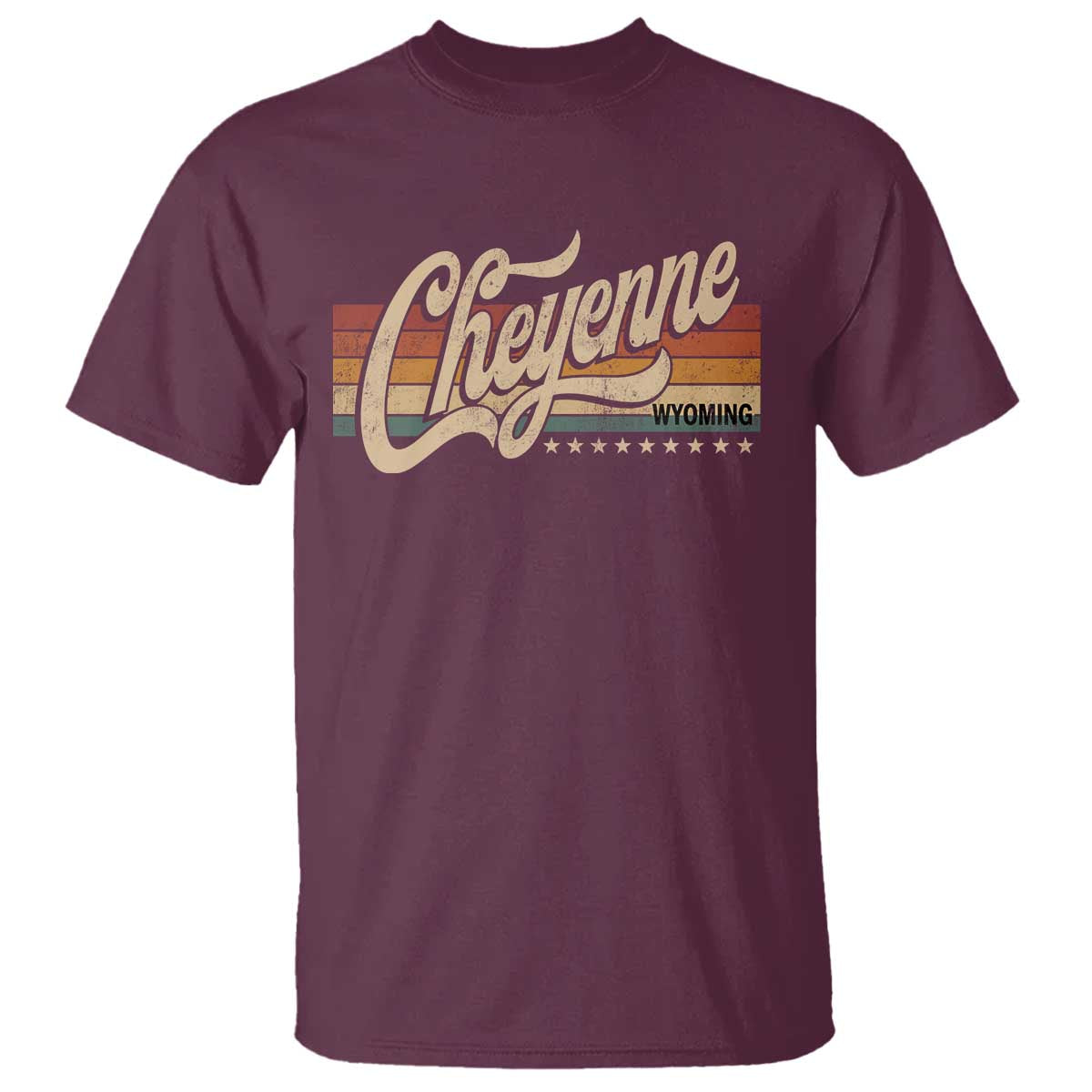 Cheyenne Wyoming Pride Retro Vintage WY State T Shirt TS11 Maroon Print Your Wear