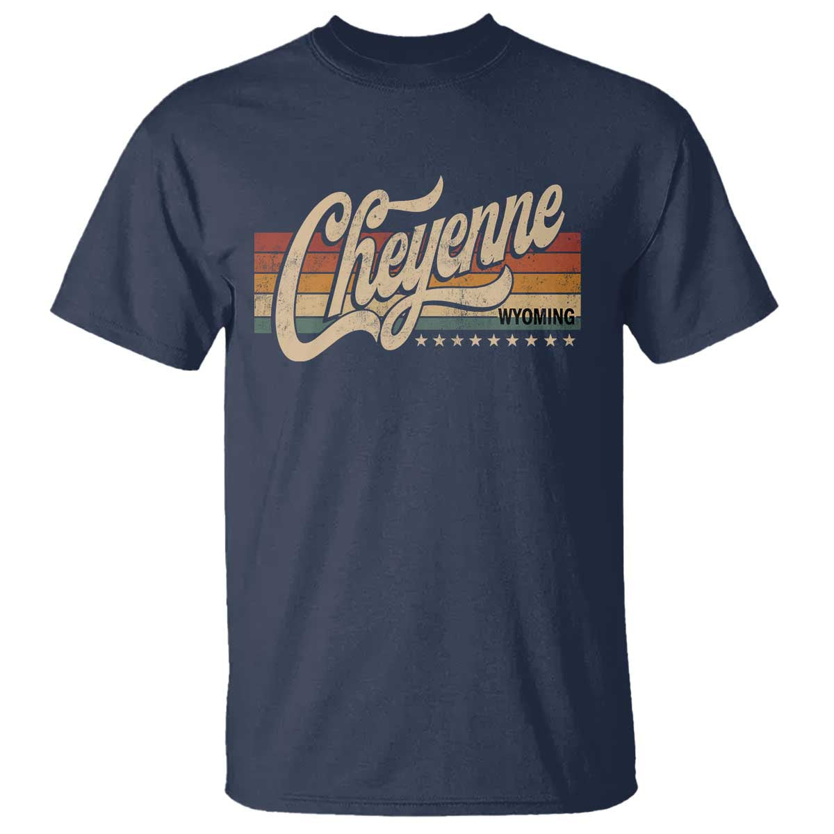 Cheyenne Wyoming Pride Retro Vintage WY State T Shirt TS11 Navy Print Your Wear
