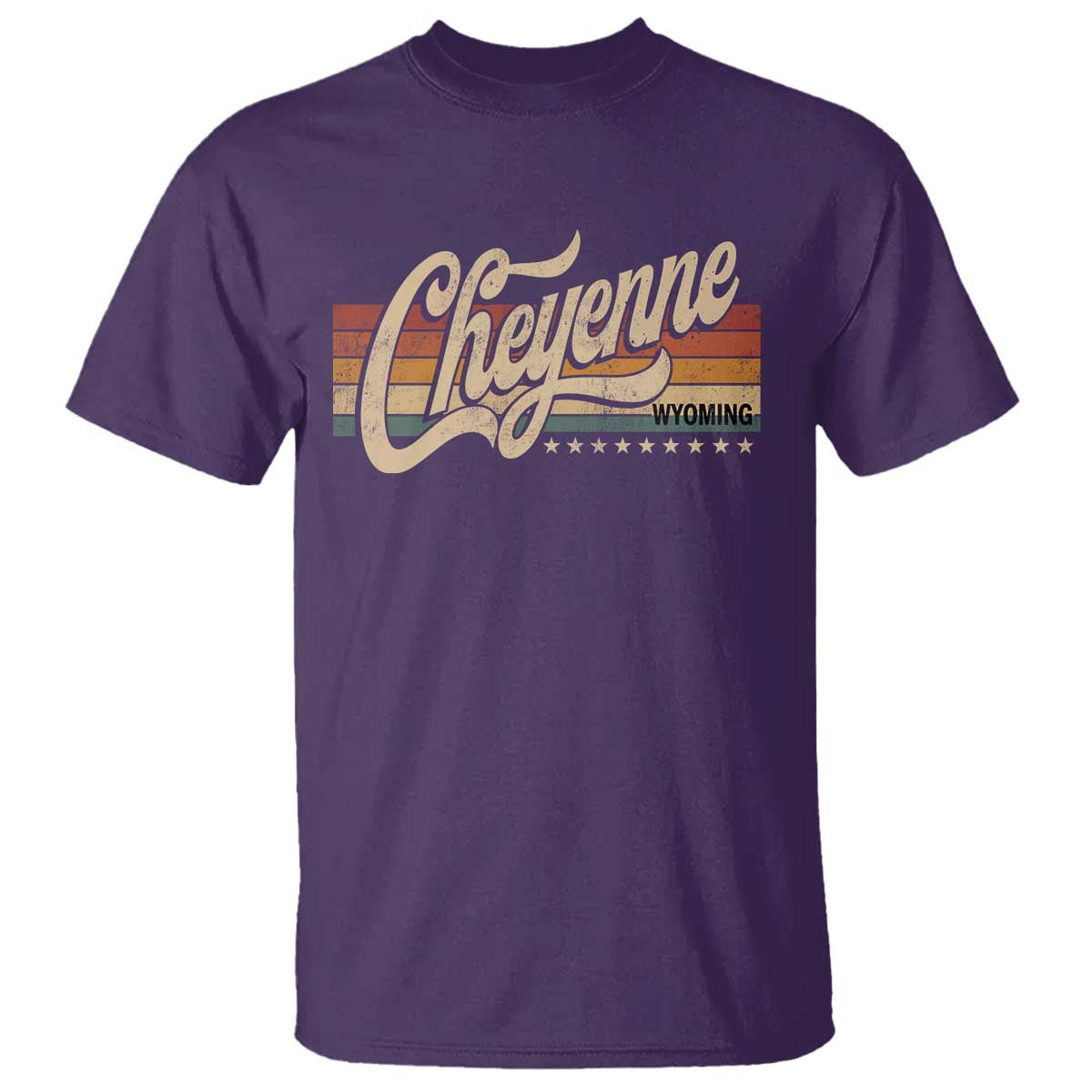 Cheyenne Wyoming Pride Retro Vintage WY State T Shirt TS11 Purple Print Your Wear