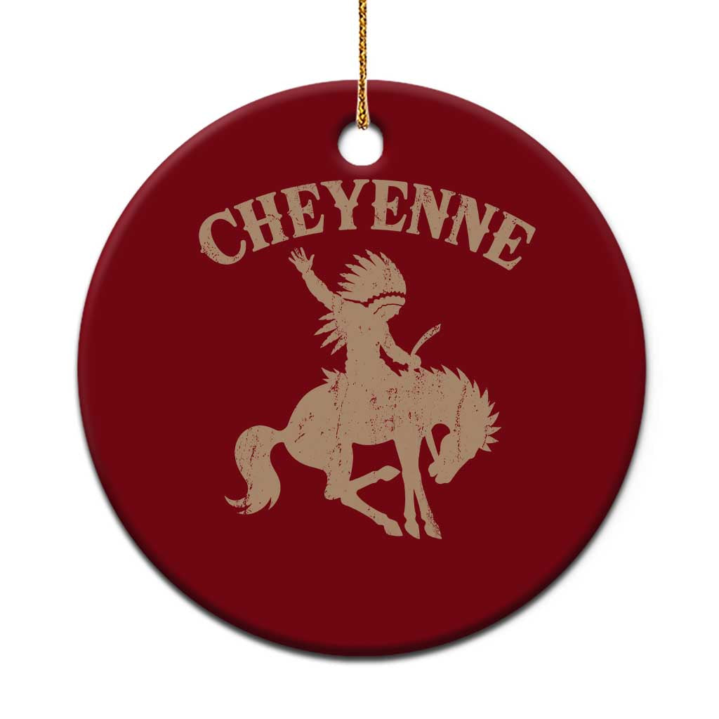 Cheyenne State Native American Cowboy Rodeo Ceramic Ornament TS11 1pc Red Print Your Wear